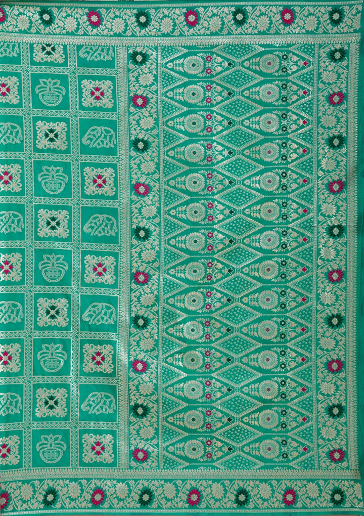 Rama Green Kanjivaram Silk Saree-koskii