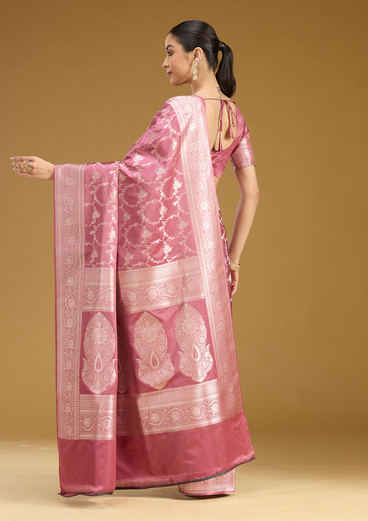 Mauve Zariwork (Gold) Art Silk Saree