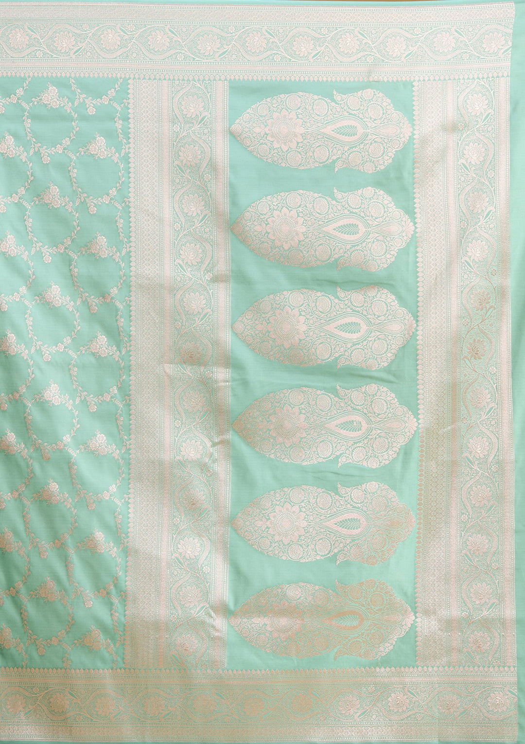 Sea Green Zariwork (Gold) Art Silk Saree