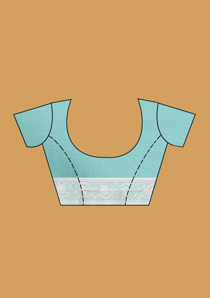 Sea Green Zariwork (Gold) Art Silk Saree