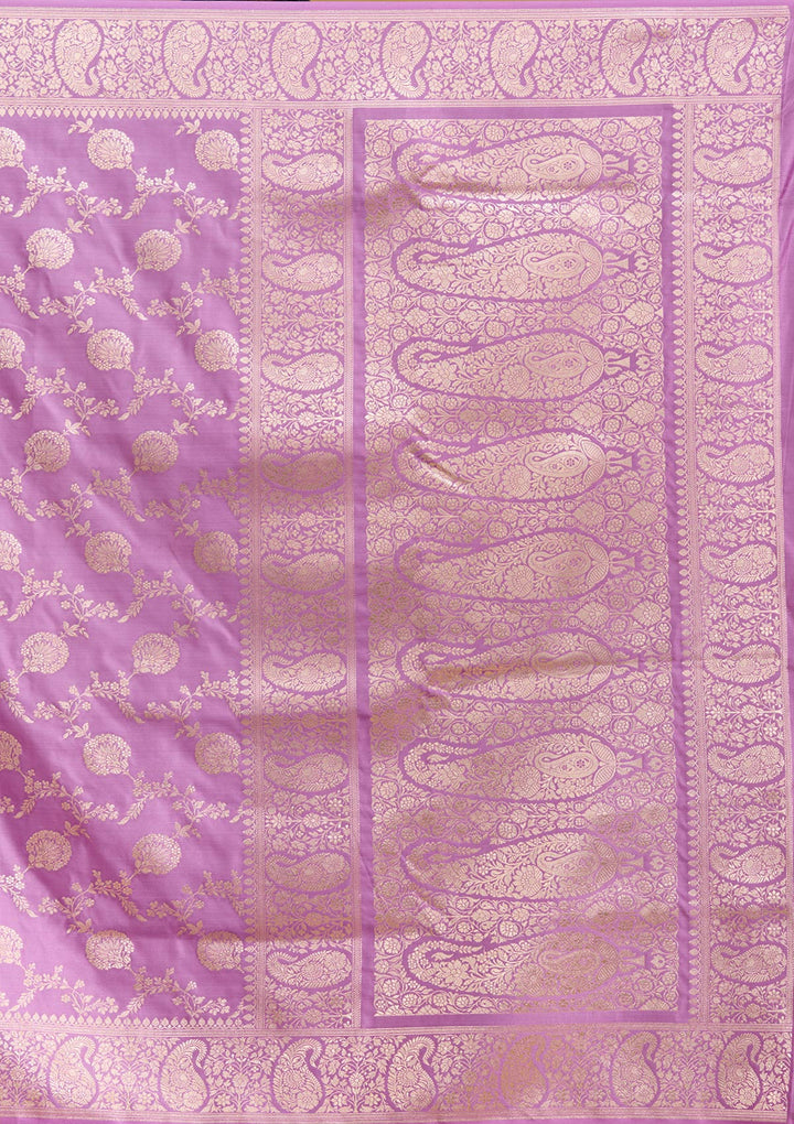 Lavender Zariwork Art Silk Silk Saree