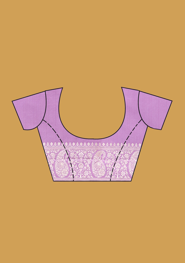 Lavender Zariwork Art Silk Silk Saree