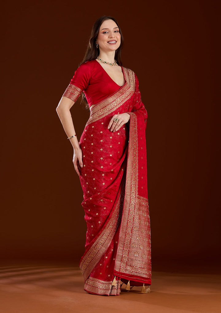Red Aariwork Pure Silk Silk_Saree