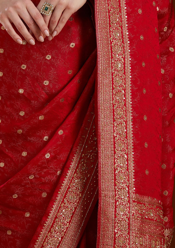 Red Aariwork Pure Silk Silk_Saree