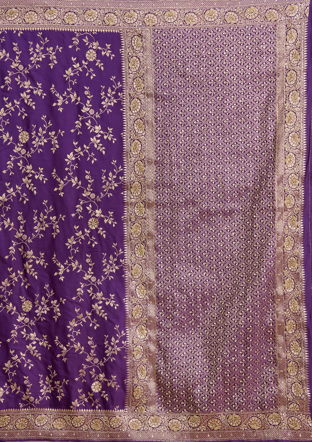 Purple Cutdana Art Silk Saree