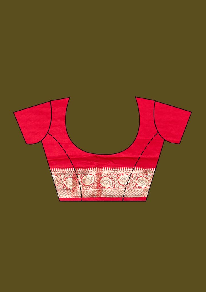 Red Cutdana Silk Saree