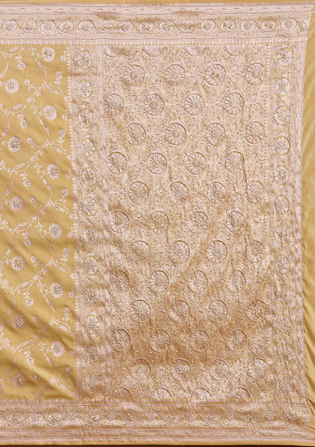 Mehendi Zardozi (Silver) Art Silk Silk_Saree-koskii