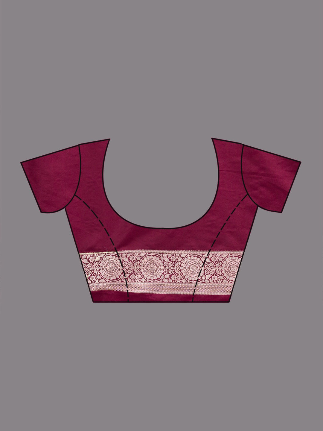 Maroon Zardozi (Silver) Art Silk Silk_Saree-koskii