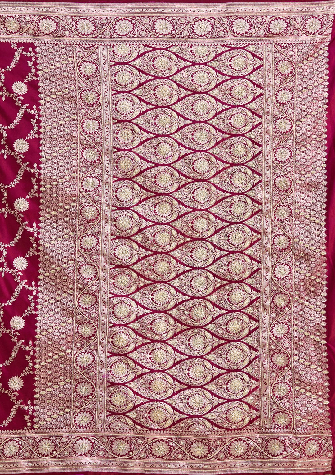 Maroon Zardozi (Silver) Art Silk Silk_Saree-koskii