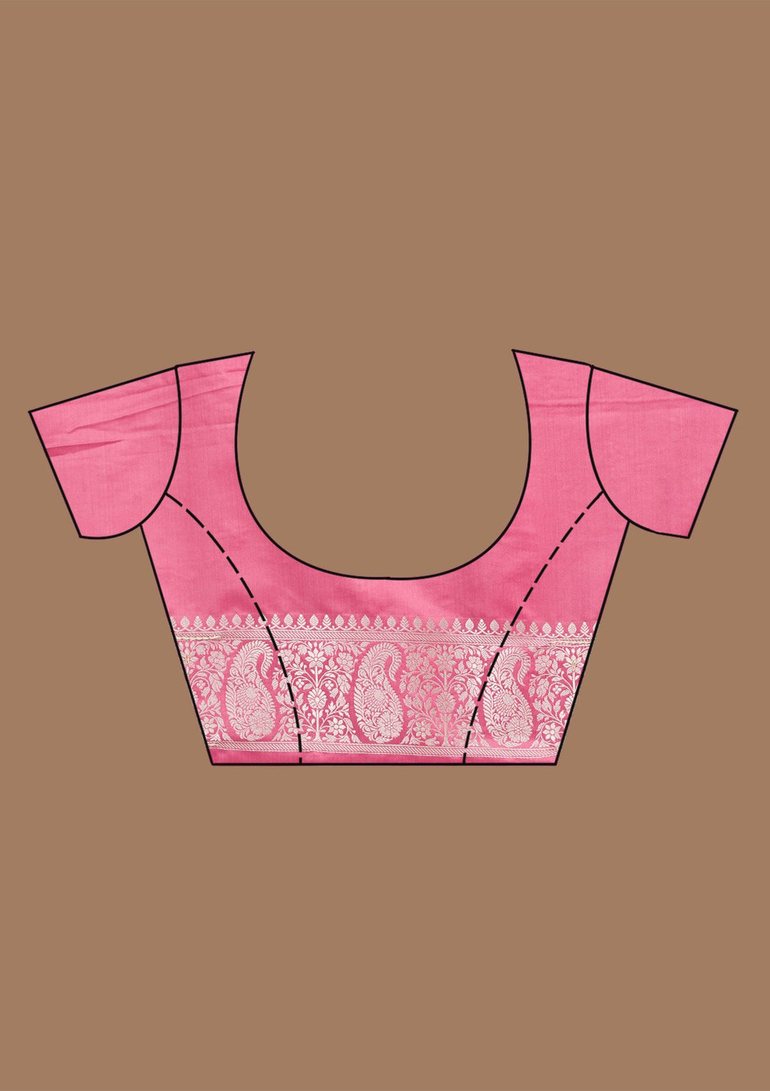 Onion Pink Zardozi (Silver) Art Silk Silk_Saree-koskii