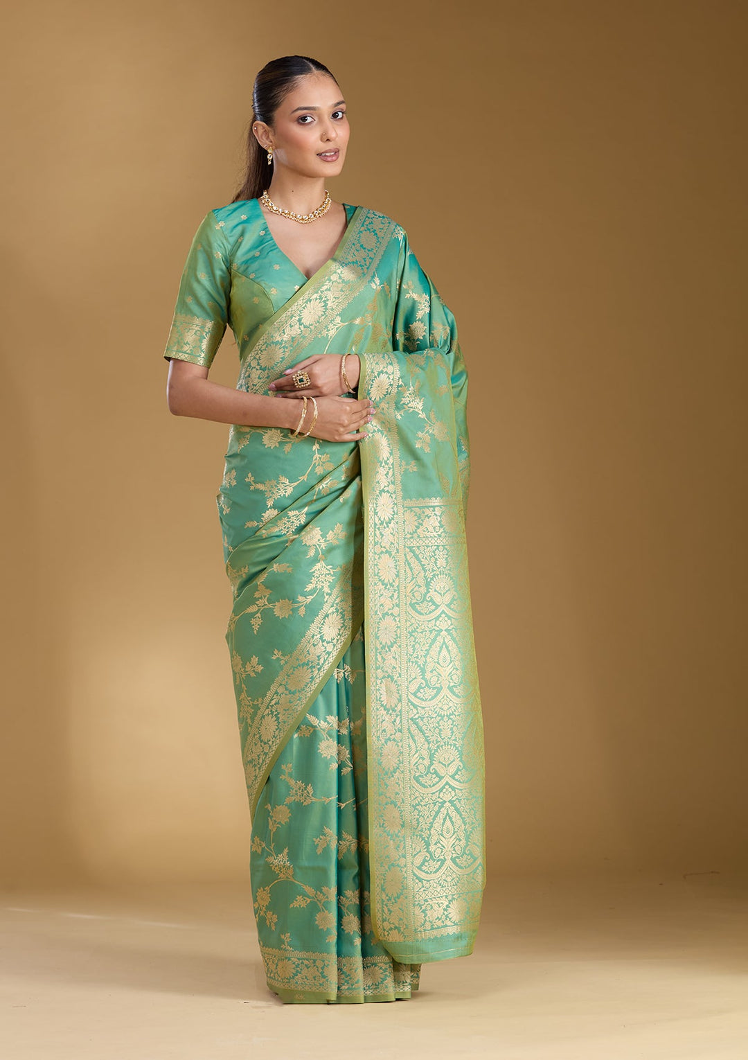Green Zariwork (Gold) Art Silk Silk_Saree