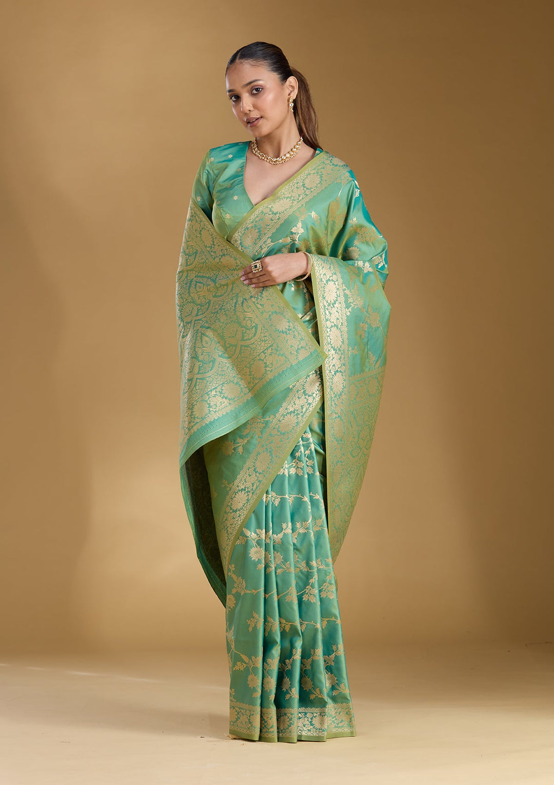 Green Zariwork (Gold) Art Silk Silk_Saree