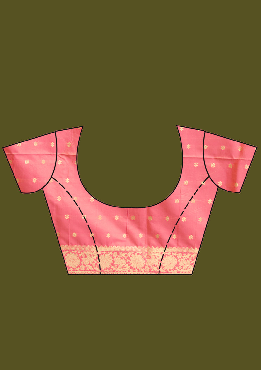 Peach Zariwork (Gold) Art Silk Silk Saree