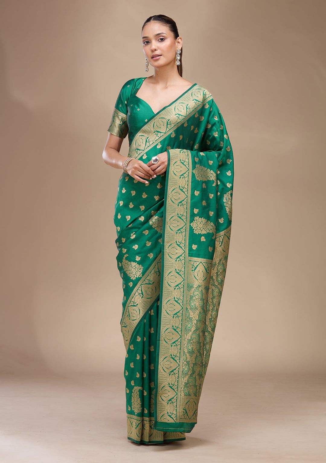 Green Zariwork (Gold) Art Silk Silk_Saree