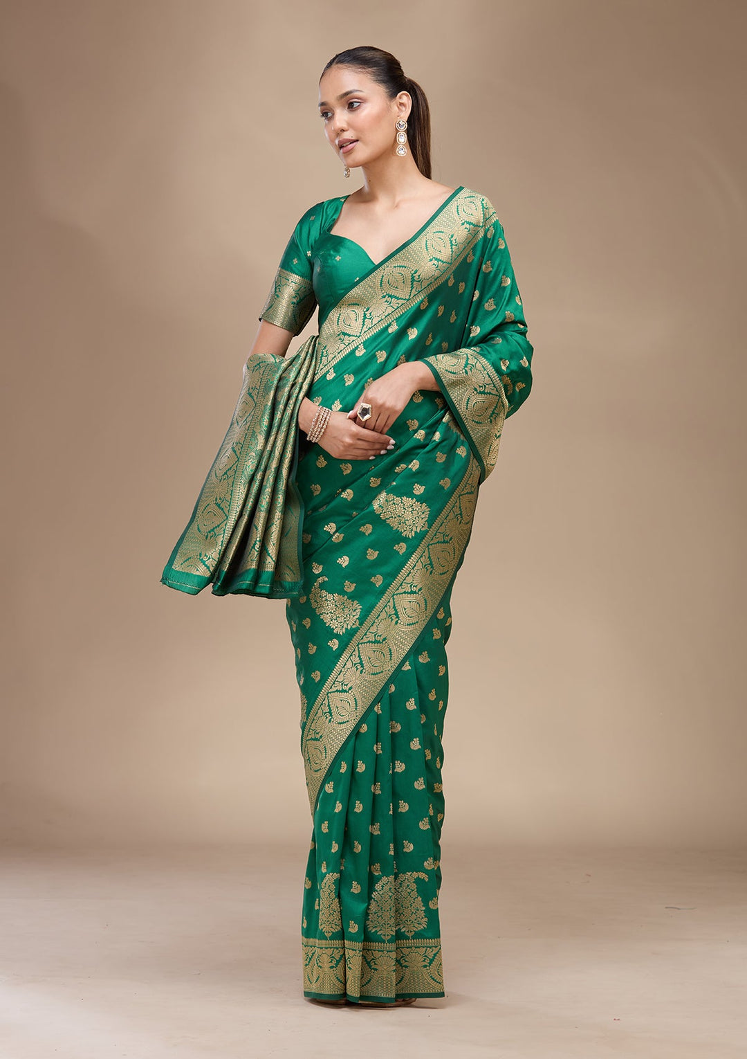 Green Zariwork (Gold) Art Silk Silk_Saree