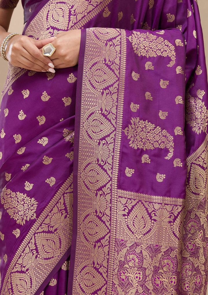 Violet Zariwork (Gold) Art Silk Silk_Saree