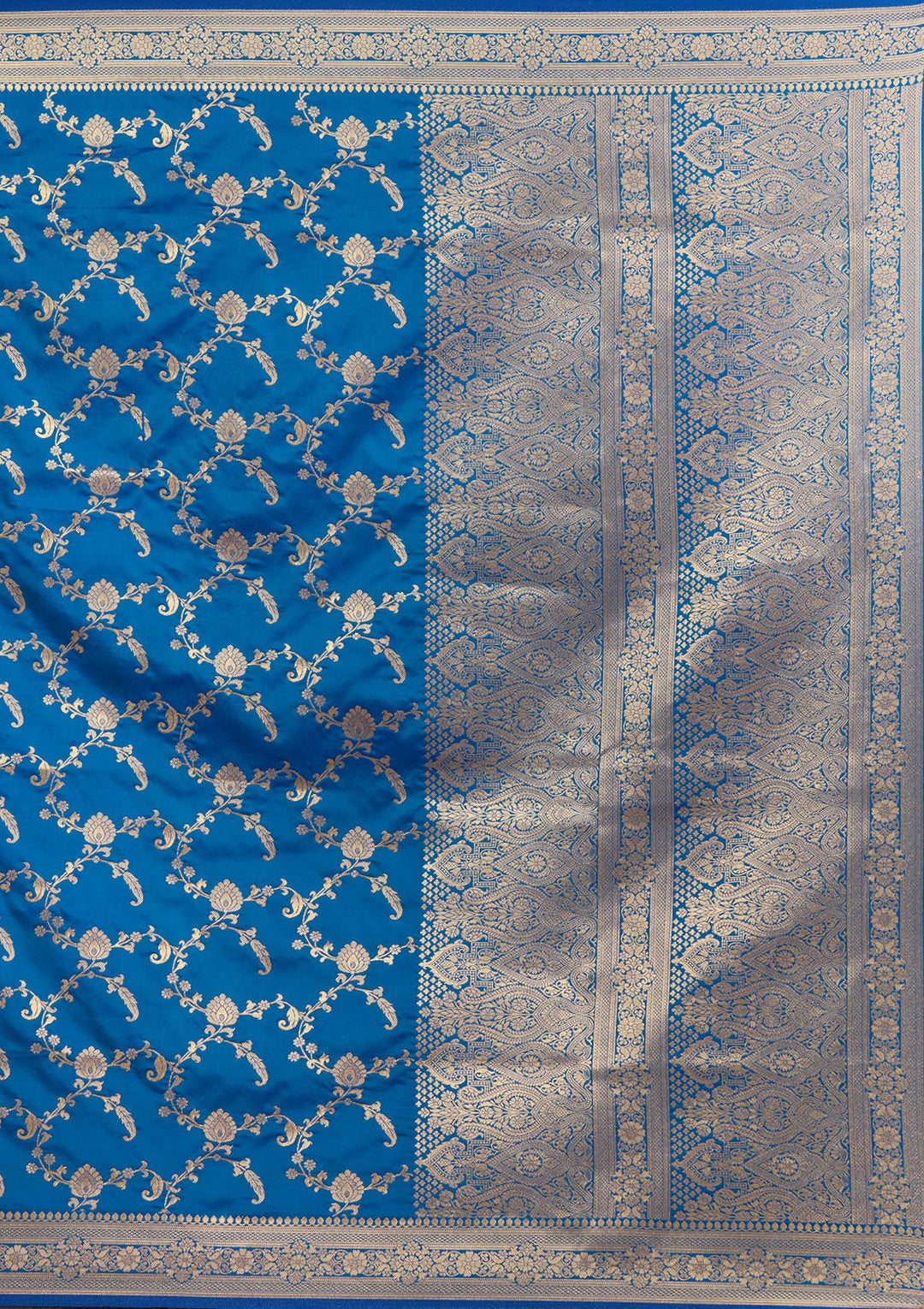 Blue Zariwork (Gold) Art Silk Silk_Saree