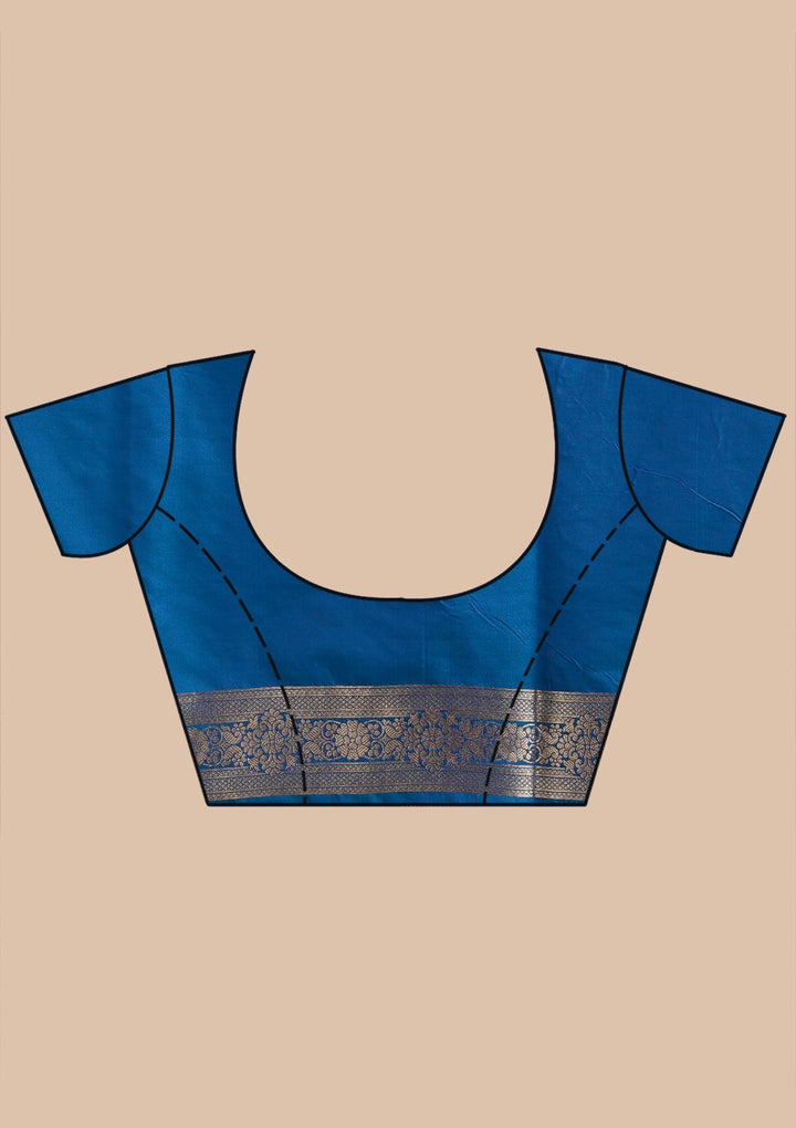 Blue Zariwork (Gold) Art Silk Silk_Saree