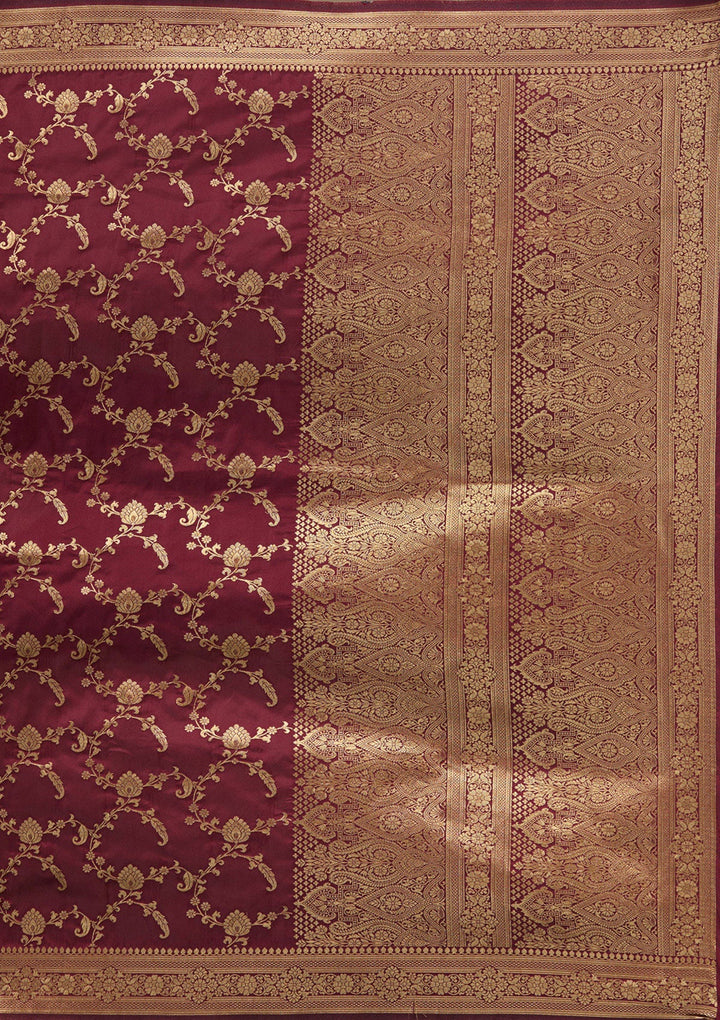 Maroon Zariwork Art Silk Saree-koskii
