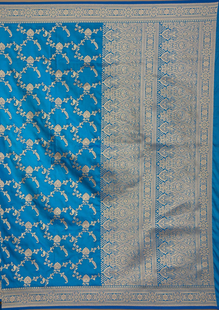 Royal Blue Zariwork Art Silk Saree-koskii