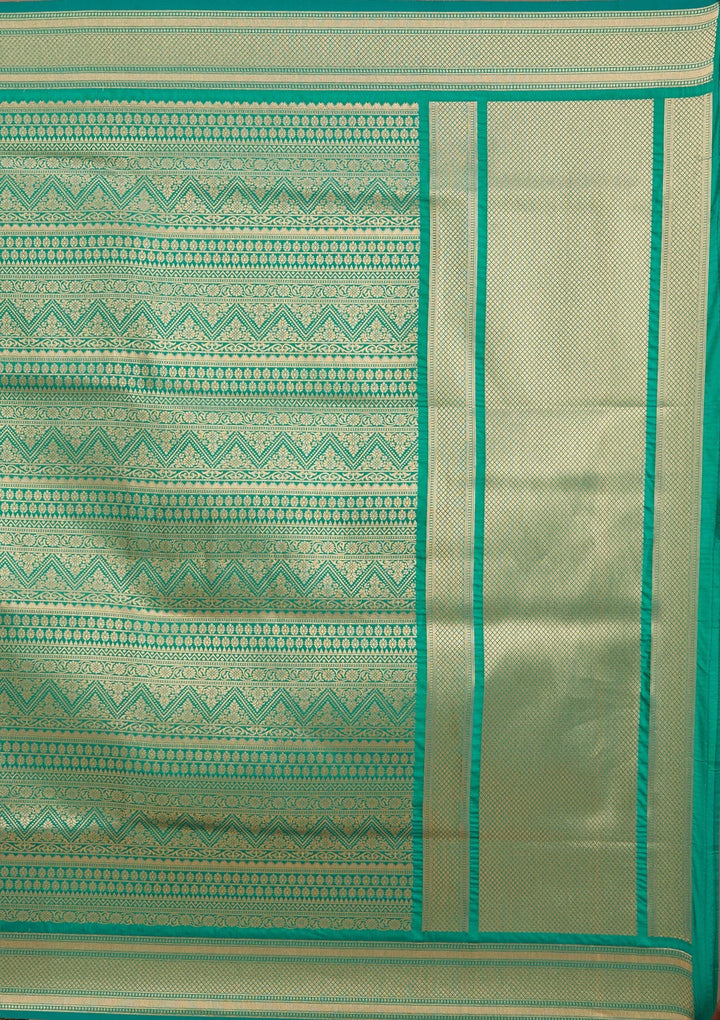 Bottle Green Zariwork Art Silk Saree-koskii