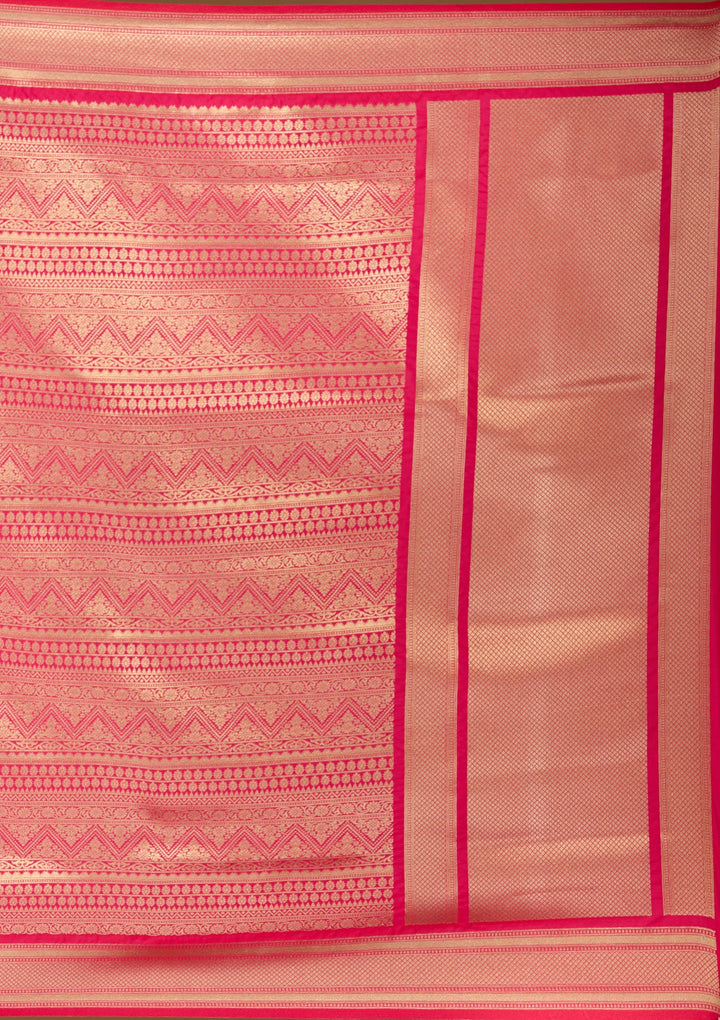 Rani Pink Zariwork (Gold) Art Silk Silk_Saree