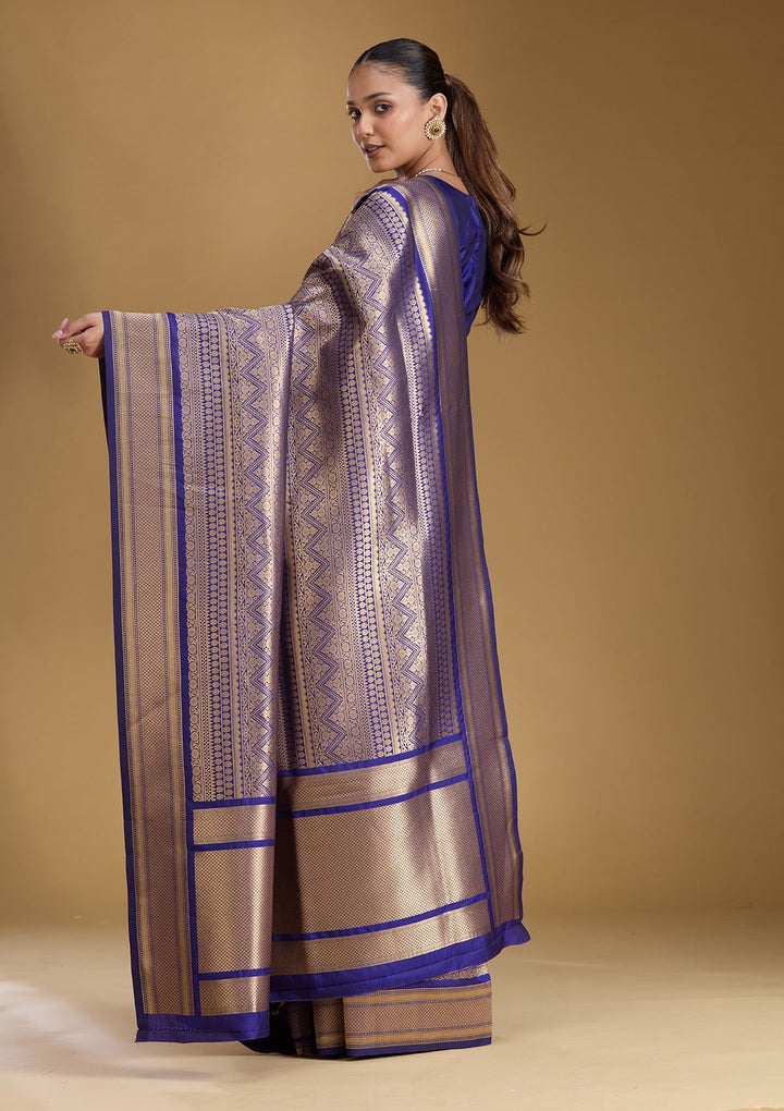 Royal Blue Zariwork (Gold) Art Silk Silk_Saree