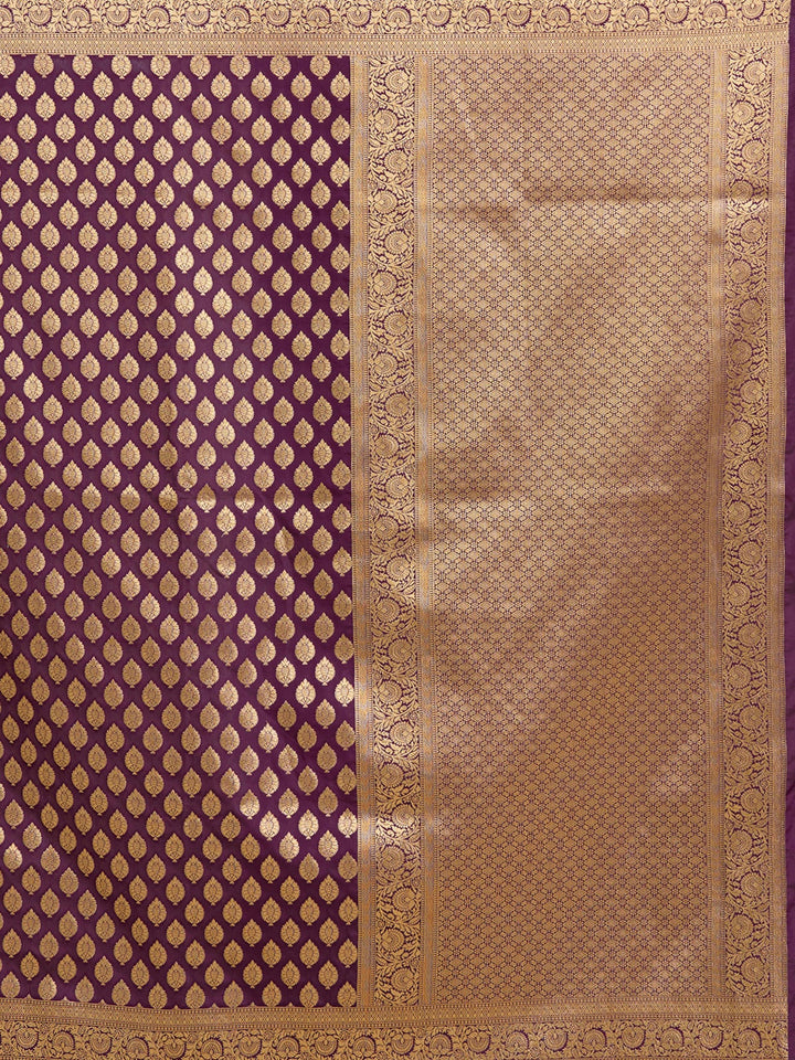 Wine Zariwork Art Silk Saree-koskii
