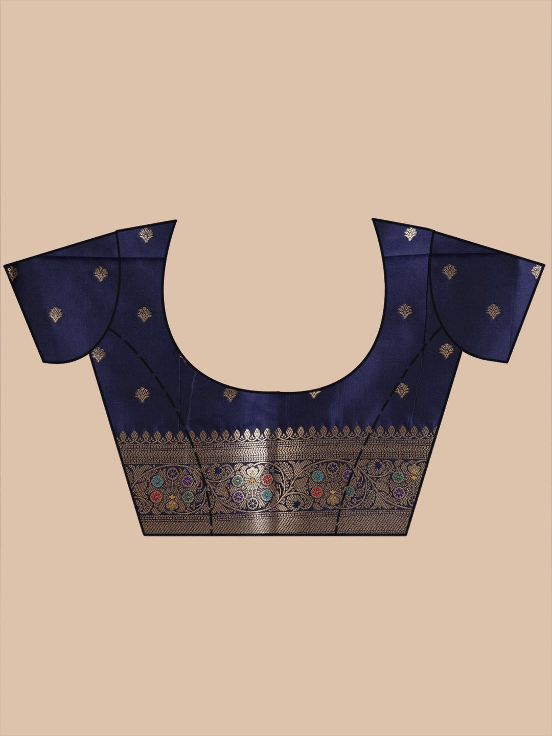 Navy Blue Zariwork Art Silk Silk_Saree