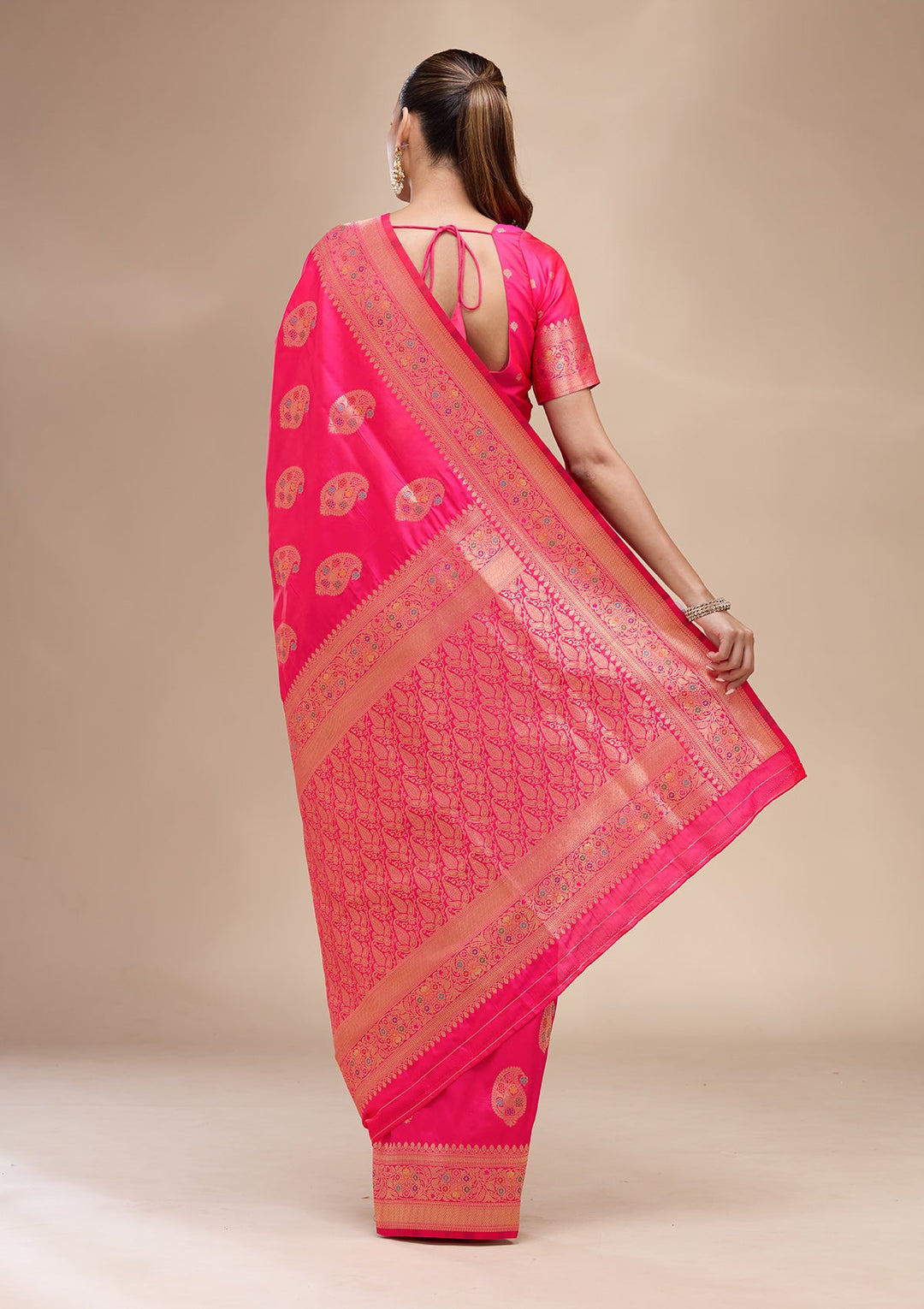 Pink Zariwork Art Silk Silk_Saree
