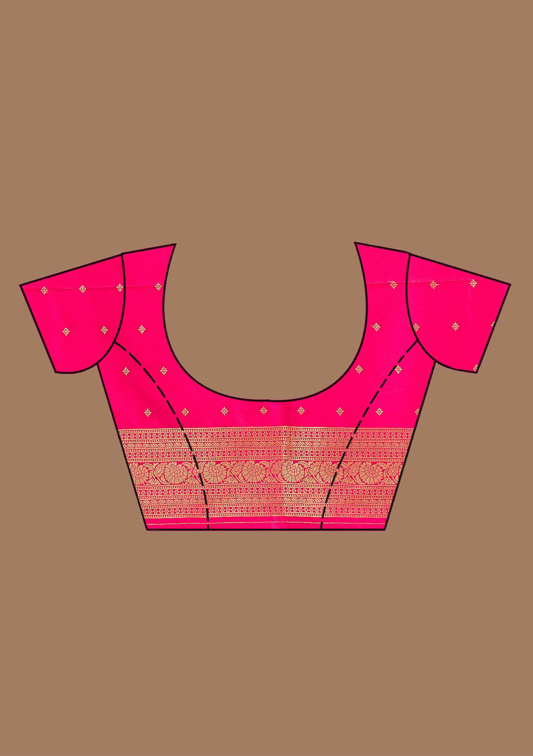 Rani Pink Zariwork Art Silk Saree-koskii