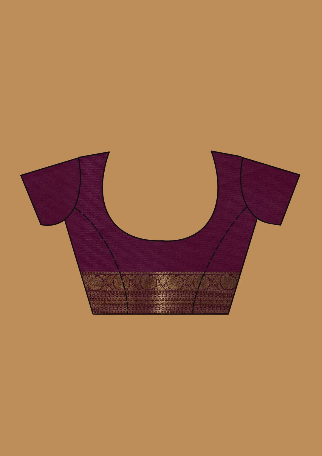 Wine Zariwork (Gold) Art Silk Silk_Saree