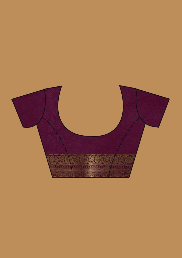 Wine Zariwork (Gold) Art Silk Silk_Saree