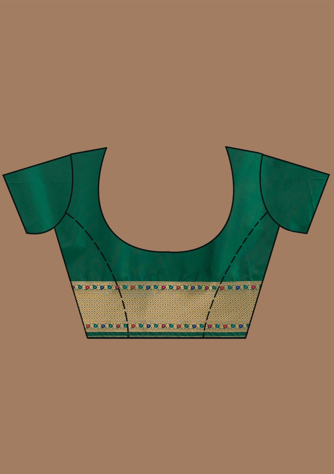 Bottle Green Zariwork Art Silk Saree-koskii