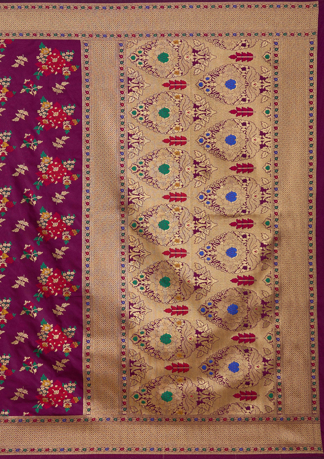 Wine Zariwork Art Silk Saree-koskii