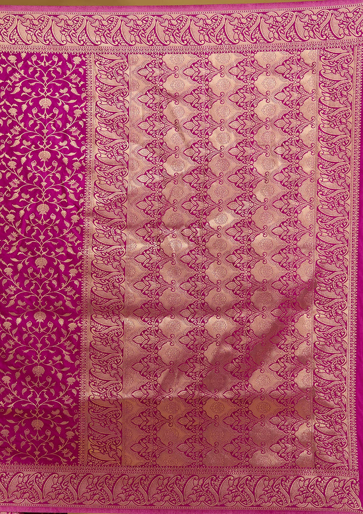 Violet Zariwork (Gold) Art Silk Silk Saree