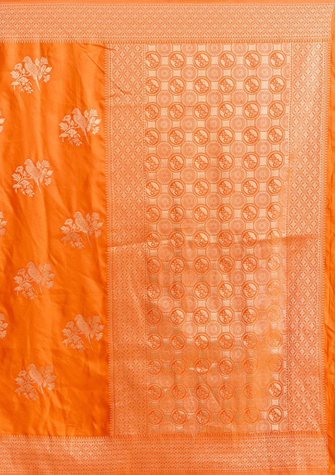 Orange Zariwork Art Silk Saree