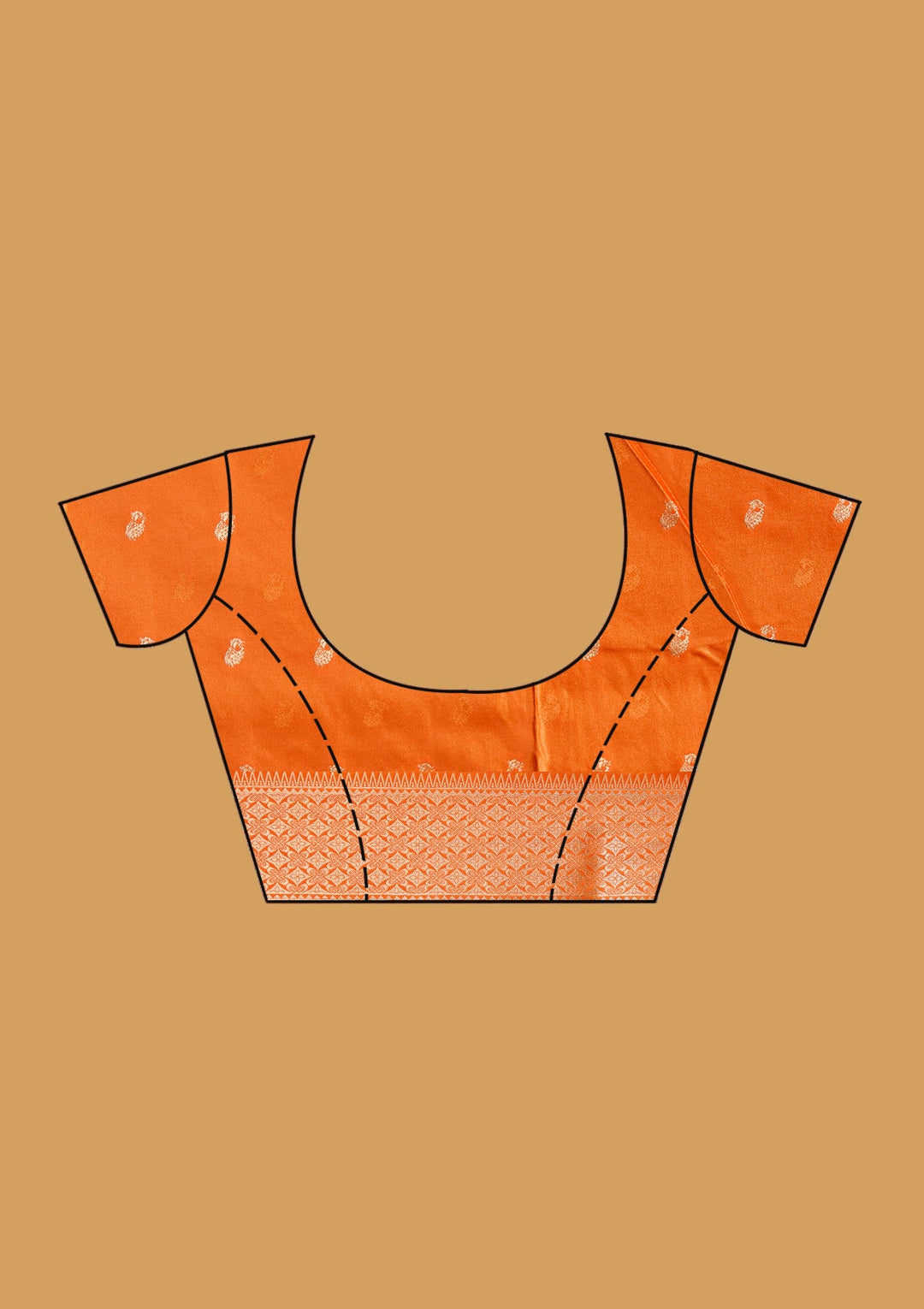 Orange Zariwork Art Silk Saree