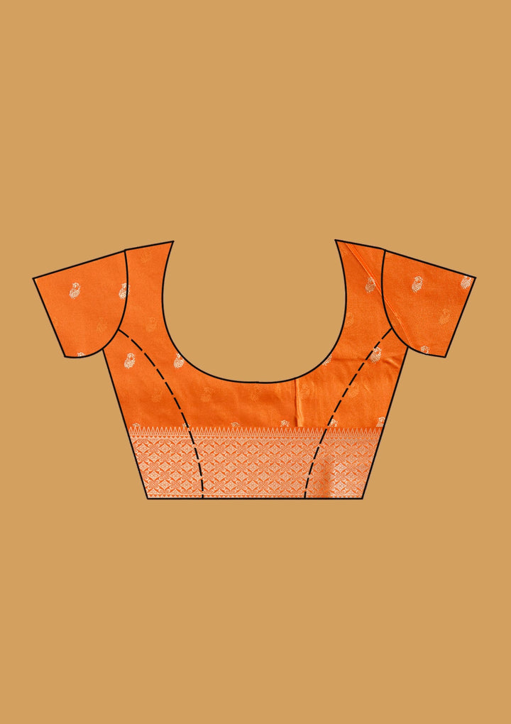 Orange Zariwork Art Silk Saree