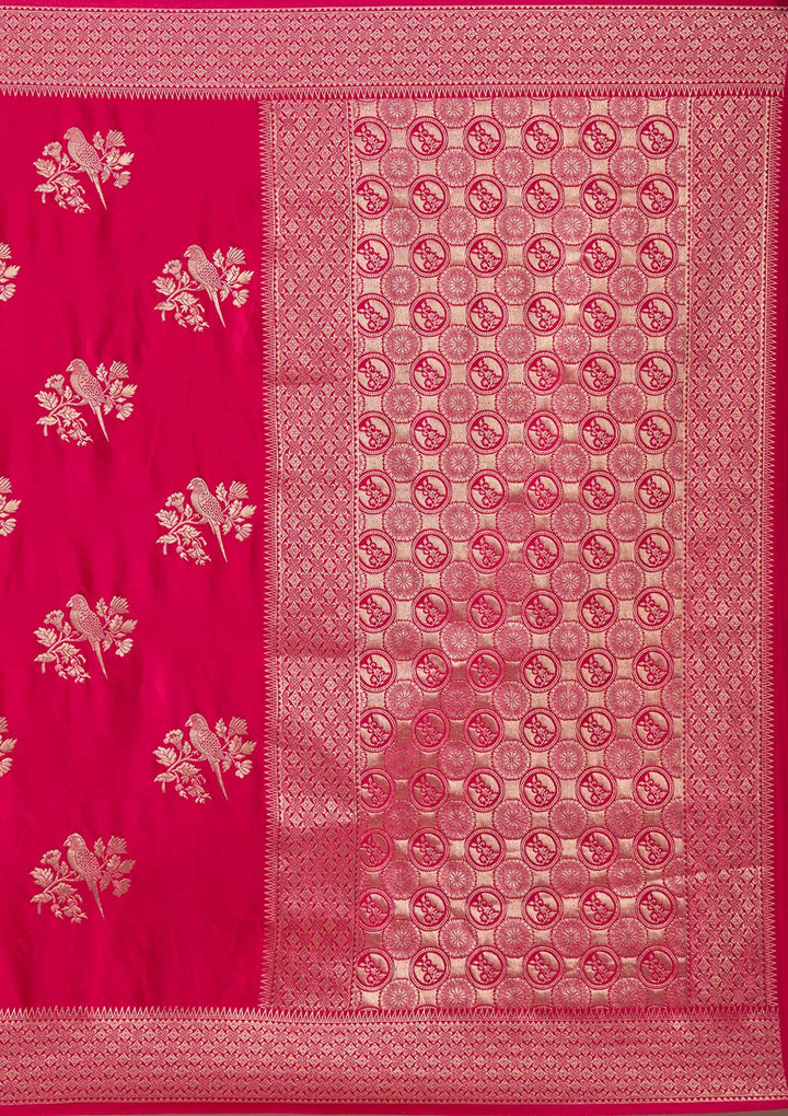 Pink Zariwork Art Silk Saree-koskii