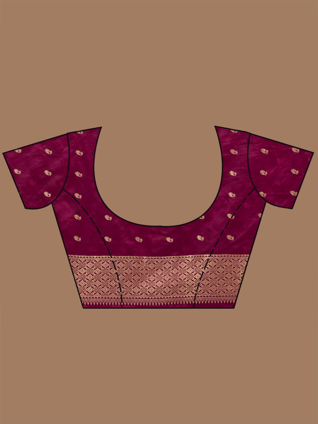 Wine Zariwork Art Silk Saree-koskii