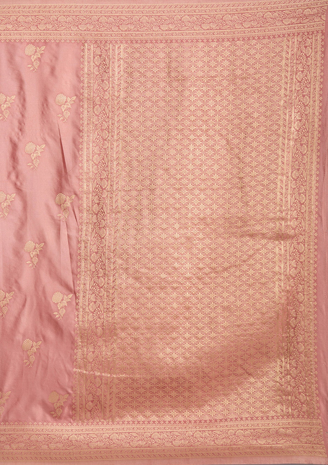 Onion Pink Zariwork Art Silk Saree-koskii