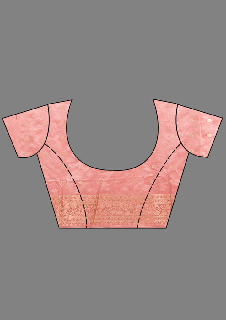 Onion Pink Zariwork Art Silk Saree-koskii