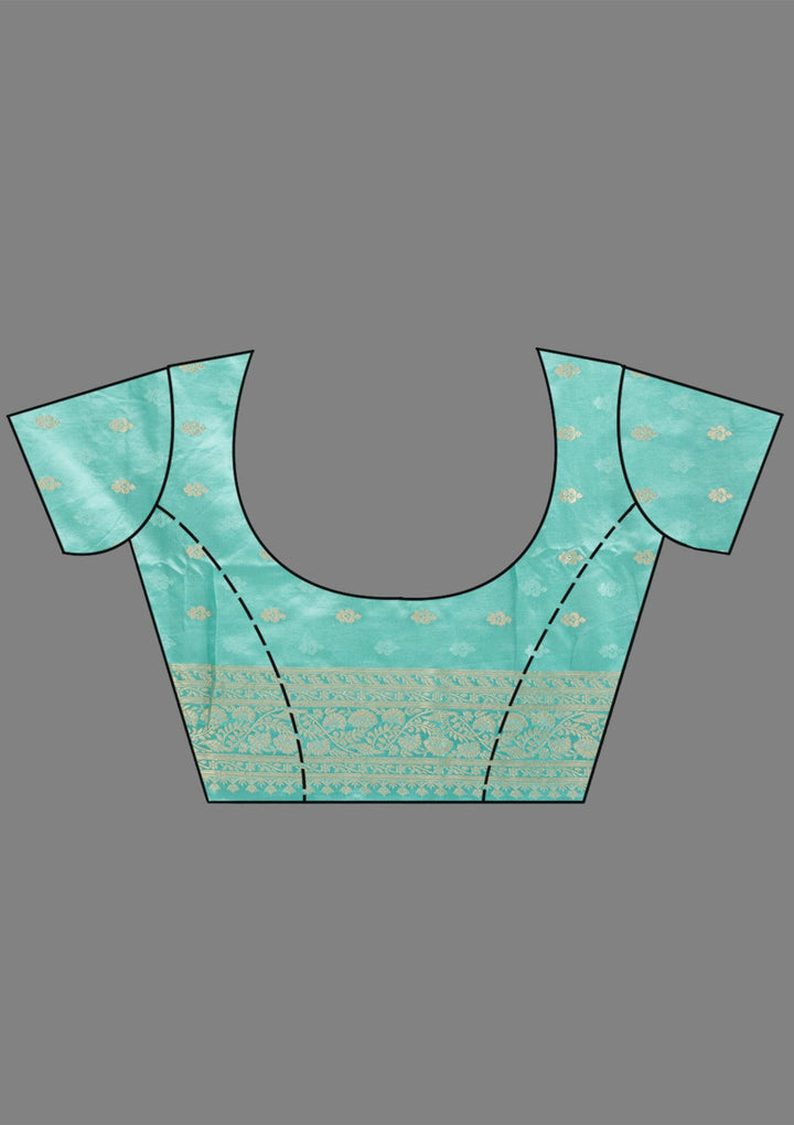 Sky Blue Zariwork Art Silk Saree-koskii