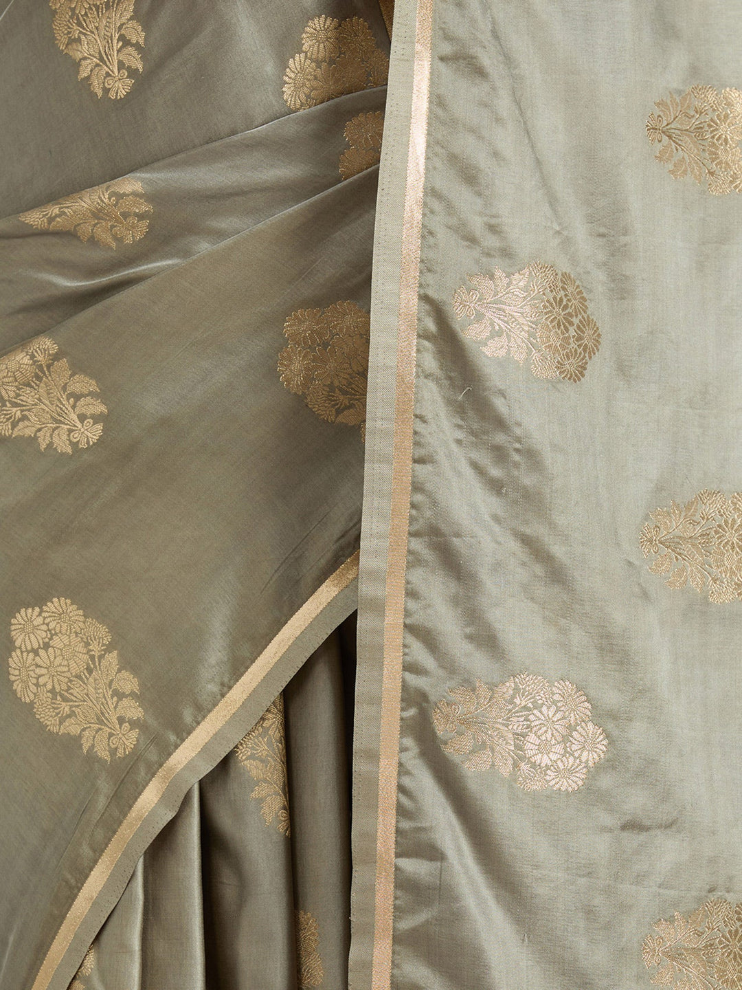 Grey Zariwork Art Silk Saree-koskii