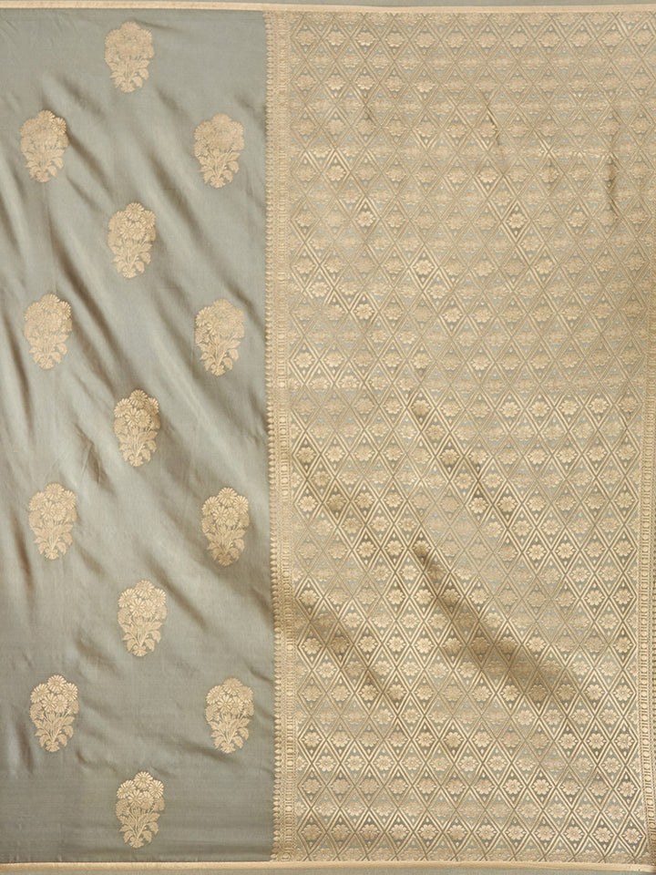 Grey Zariwork Art Silk Saree-koskii