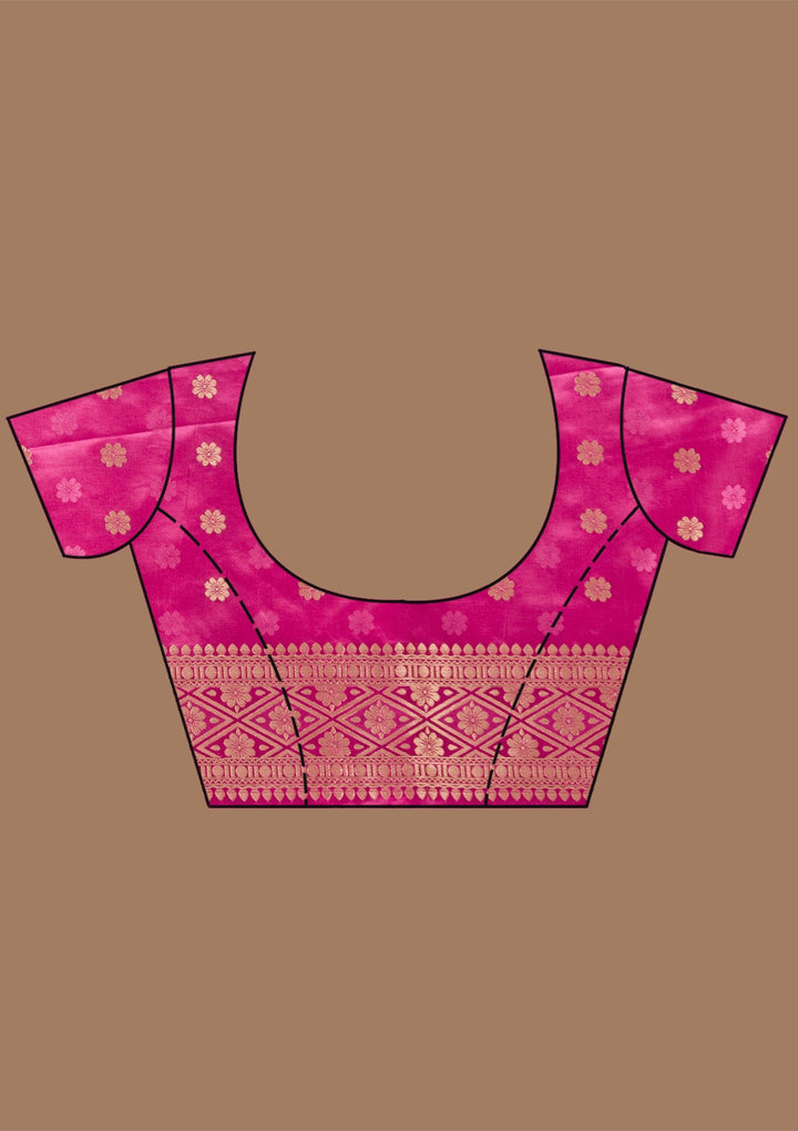 Onion Pink Zariwork Art Silk Saree-koskii