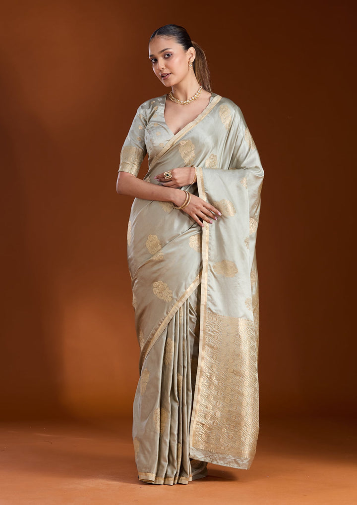 Pista Green Zariwork Art Silk Silk_Saree