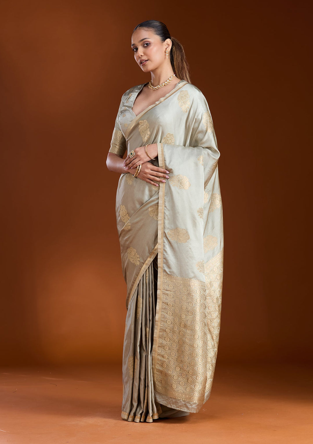 Pista Green Zariwork Art Silk Silk_Saree