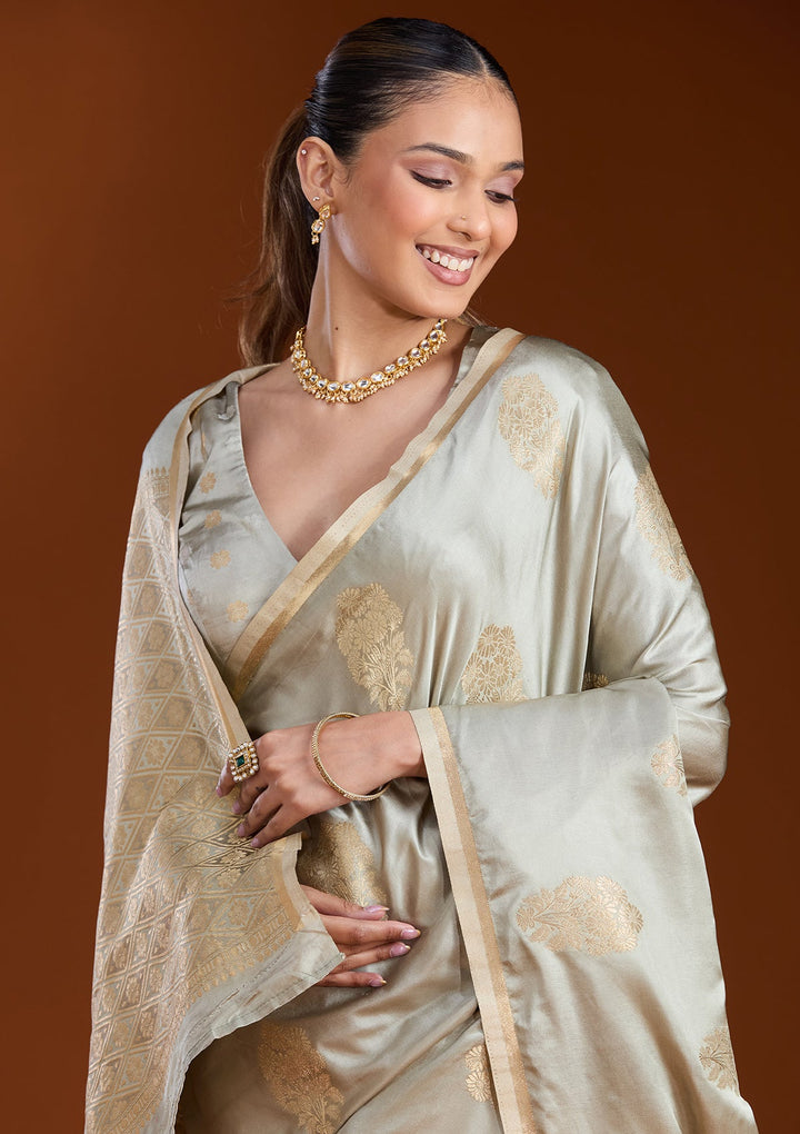 Pista Green Zariwork Art Silk Silk_Saree